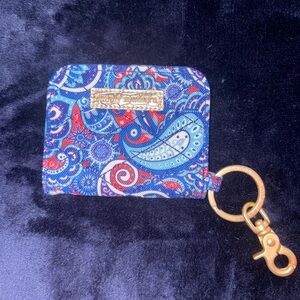 Vera Bradley Blue and Red Paisley Key Holder